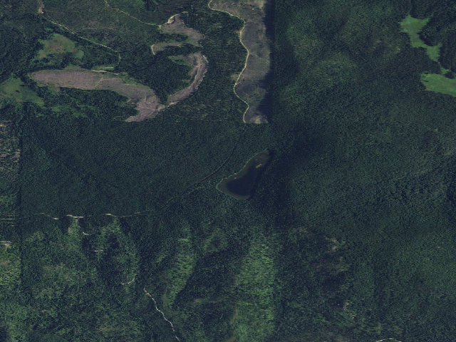 Aerial image of Petit Lake Campground