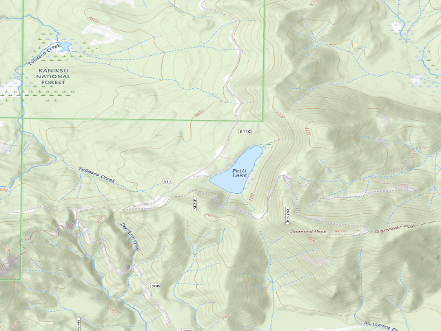 USGS topographic map of Petit Lake Campground