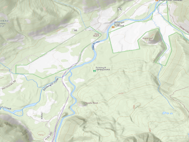 USGS topographic map of Pettengill Campground