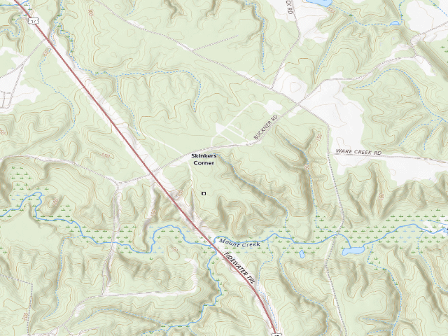 USGS topographic map of Pettigrew WMA