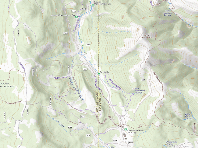USGS topographic map of Pettit Cg