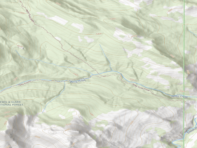 USGS topographic map of Petty Creek 001