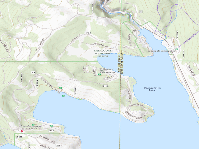 USGS topographic map of Philipsburg Bay Campground
