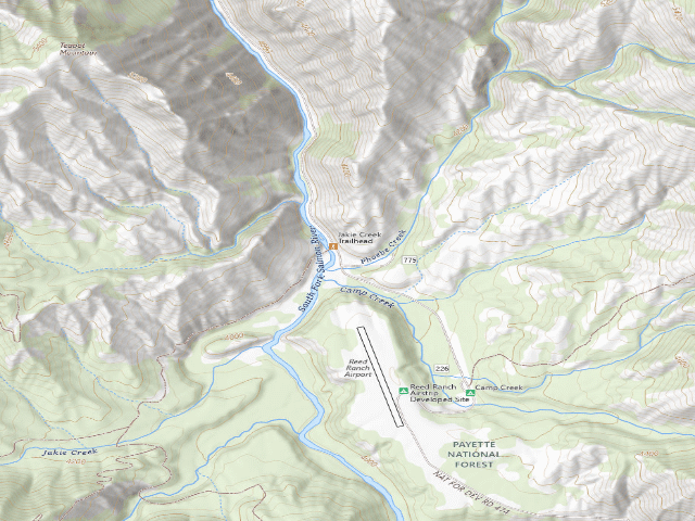 USGS topographic map of Phoebe Creek