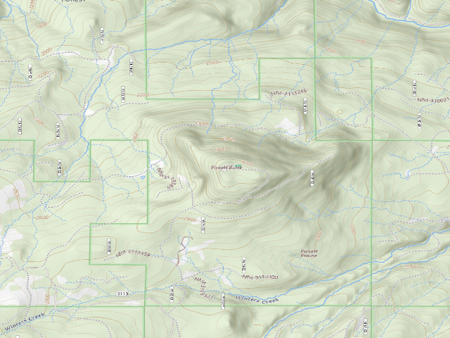 USGS topographic map of Pickett Butte Lookout