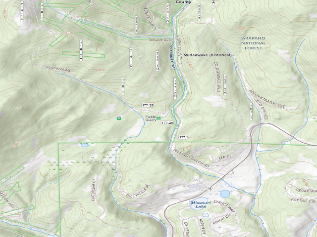 USGS topographic map of Pickle Gulch