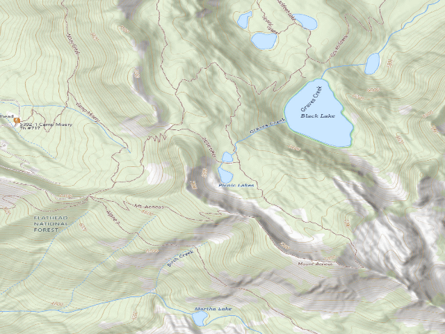 USGS topographic map of Picnic Lake