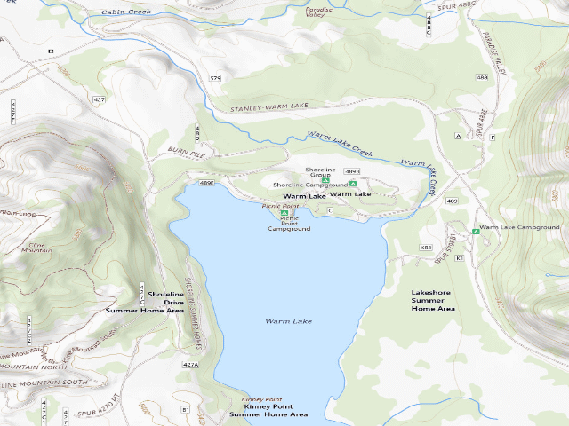 USGS topographic map of Picnic Point Campground