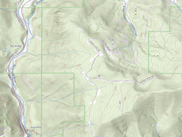 USGS topographic map of Pierce Meadow