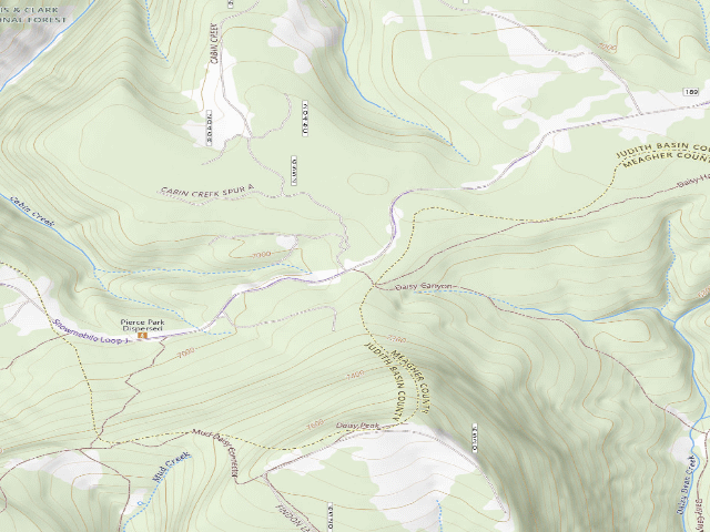 USGS topographic map of Pierce Park Rd 189-6