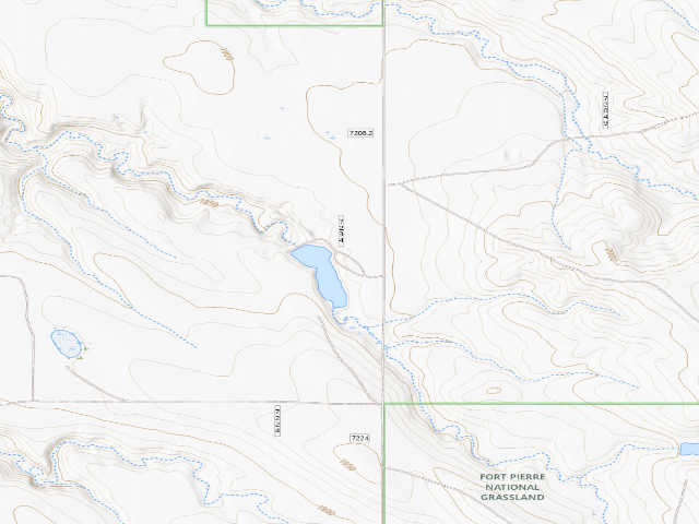 USGS topographic map of Pierre National Grassland