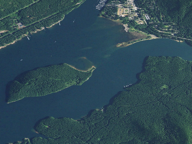 Aerial image of Piety Island