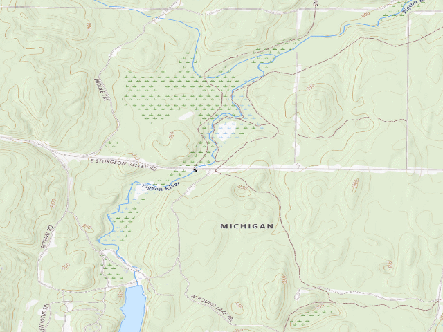 USGS topographic map of Pigeon Bridge State Forest Campground