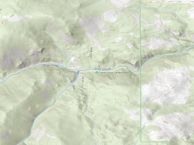 USGS topographic map of Pigeon Creek Campground