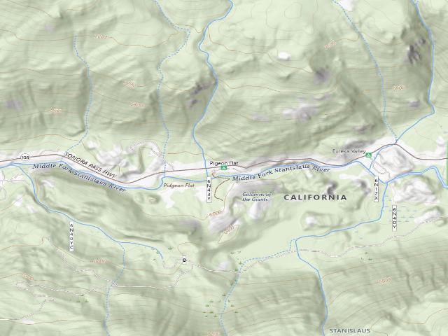USGS topographic map of Pigeon Flat