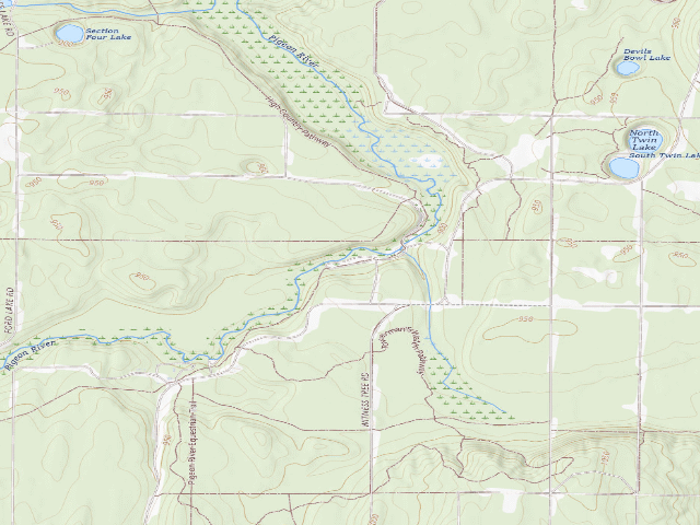 USGS topographic map of Pigeon River State Forest Campground