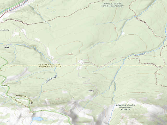 USGS topographic map of Pike Cr Rd-02