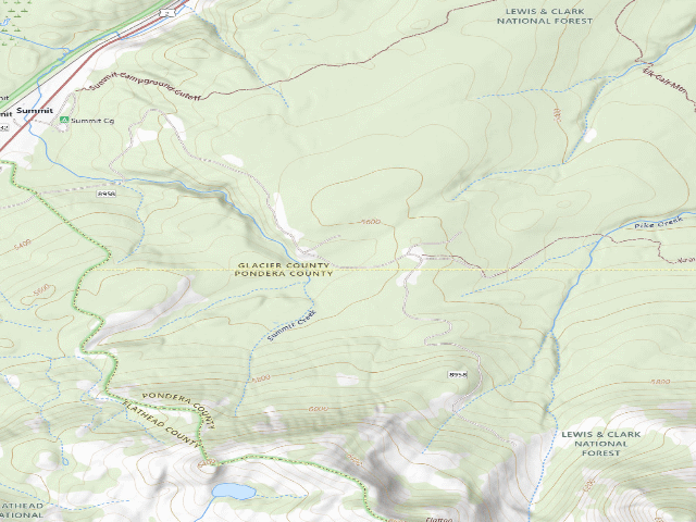 USGS topographic map of Pike Cr Rd-04