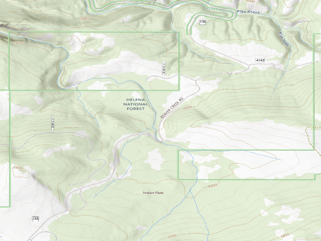 USGS topographic map of Pike Gulch Rd 138 006