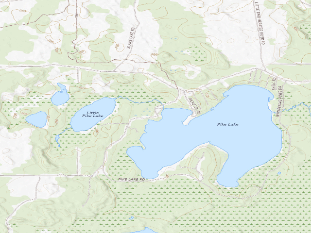 USGS topographic map of Pike Lake State Forest Campground-Luce