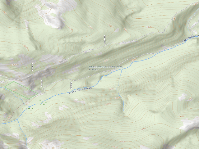 USGS topographic map of Pikes Peak Gulch-001