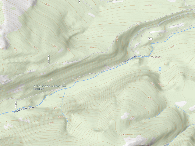 USGS topographic map of Pikes Peak Gulch-002