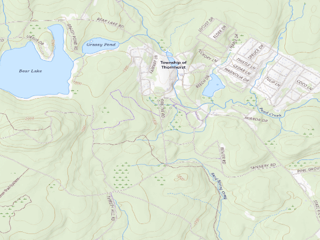 USGS topographic map of Pinchot State Forest roadside campsite 002 Fireline