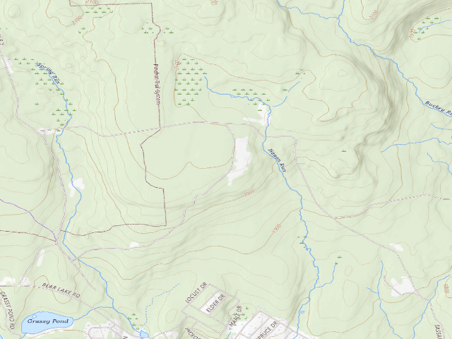 USGS topographic map of Pinchot State Forest roadside campsite 003 Sassafras Hill