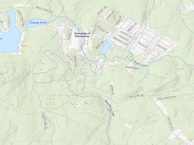 USGS topographic map of Pinchot State Forest roadside campsite Manny Gordon 003 (Manny Gordon Recreation Area)