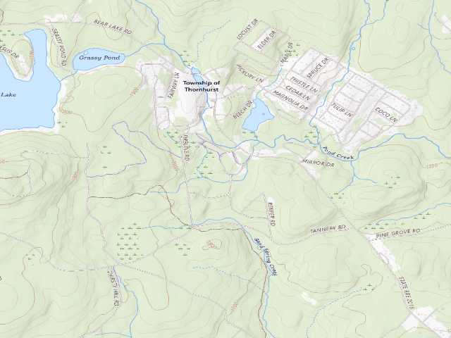 USGS topographic map of Pinchot State Forest roadside campsite Manny Gordon 002 (Manny Gordon Recreation Area)