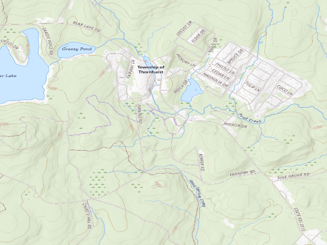 USGS topographic map of Pinchot State Forest roadside campsite Manny Gordon 001 (Manny Gordon Recreation Area)