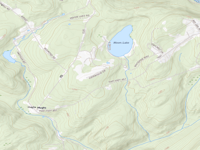 USGS topographic map of Pinchot State Forest roadside campsite Moon Lake Group 013