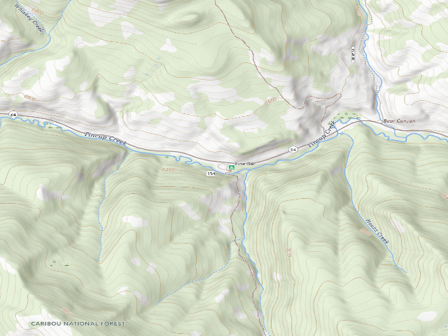 USGS topographic map of Pine Bar Campground