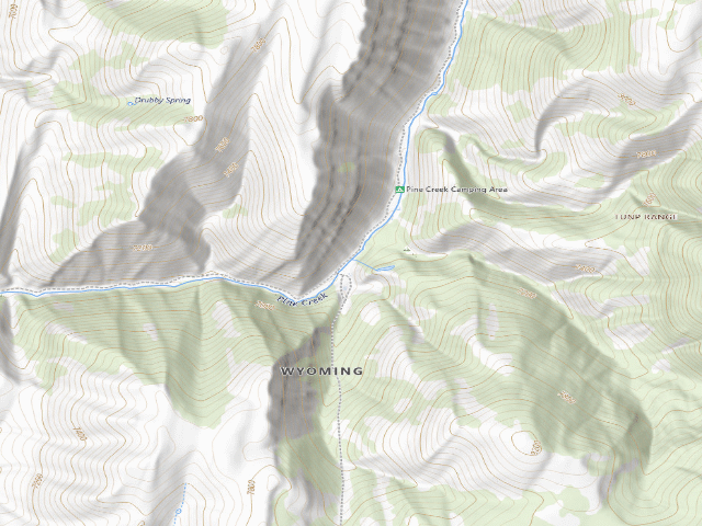 USGS topographic map of Pine Creek Camp Area