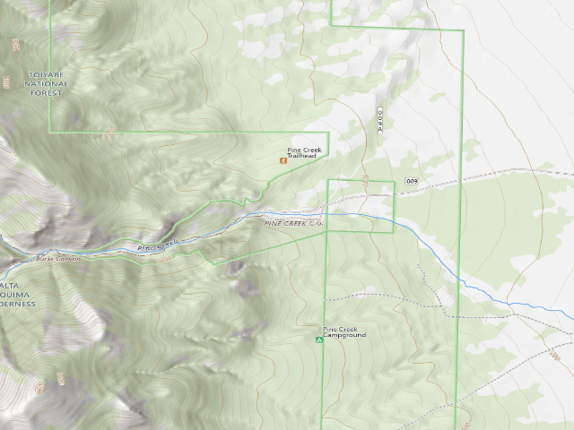 USGS topographic map of Pine Creek Campground