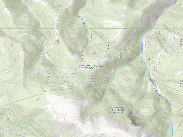 USGS topographic map of Pine Creek Horse Camp