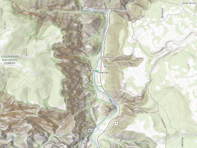 USGS topographic map of Pine Flat Campground