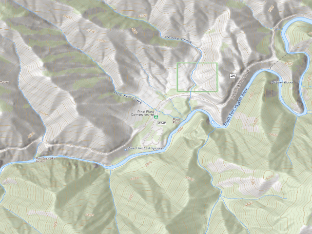 USGS topographic map of Pine Flats Campground
