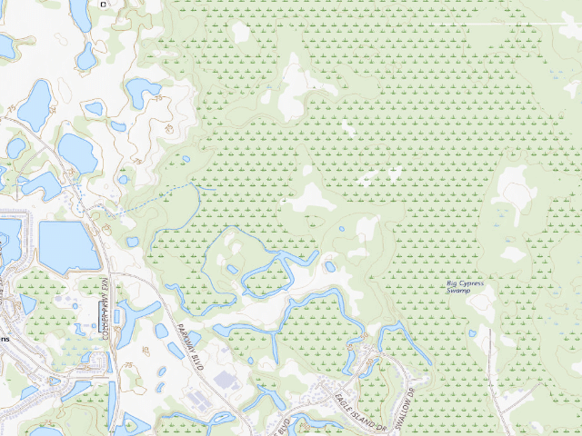 USGS topographic map of Pine Flats (Cypress Creek Preserve)