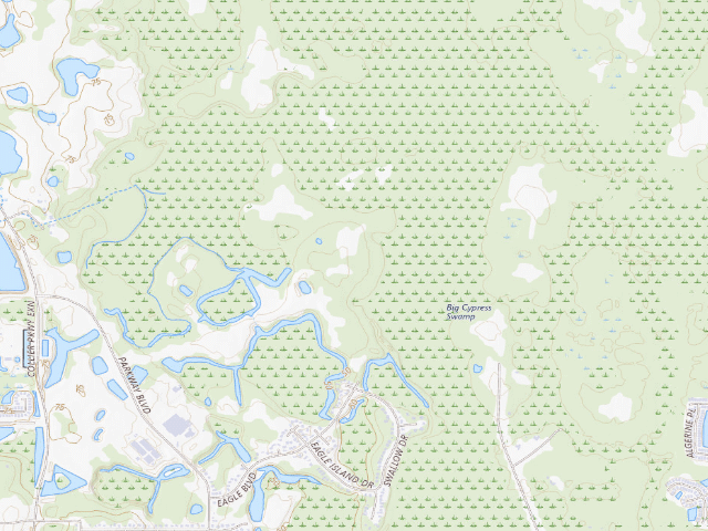 USGS topographic map of Pine Flats primitive (Cypress Creek Preserve)