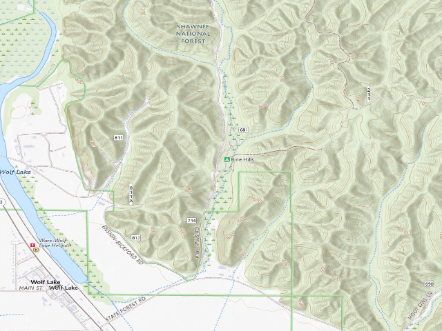 USGS topographic map of Pine Hills Campground