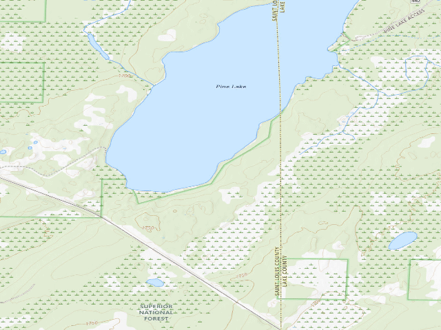 USGS topographic map of Pine Lake 3