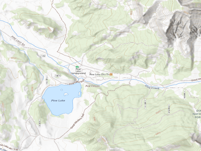 USGS topographic map of Pine Lake Campground