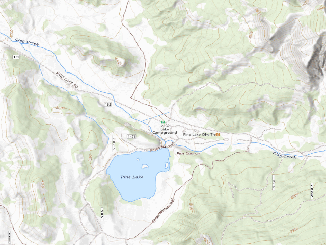 USGS topographic map of Pine Lake Campground