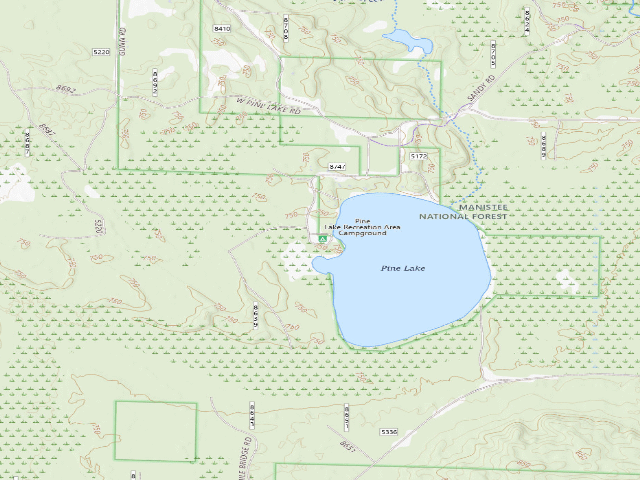 USGS topographic map of Pine Lake Recreation Area