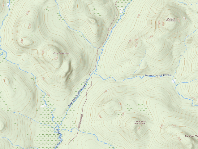 USGS topographic map of Pine Mt Campsite 1 (Siamese Ponds Wilderness)