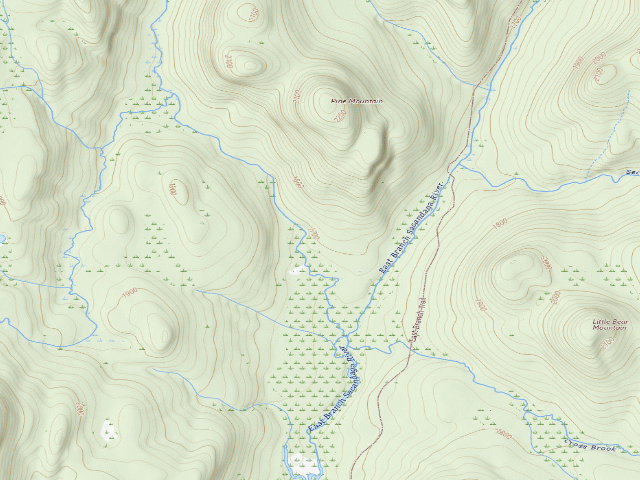 USGS topographic map of Pine Mt Campsite 2 (Siamese Ponds Wilderness)