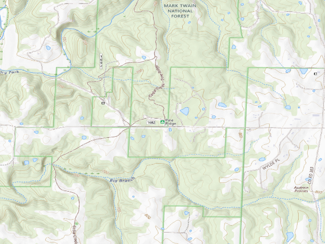 USGS topographic map of Pine Ridge