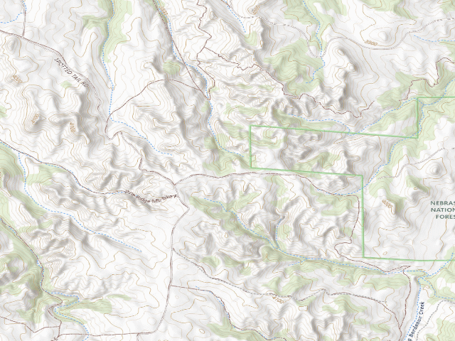 USGS topographic map of Pine Ridge — Nebraska National Forest