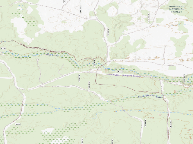 USGS topographic map of Pine River Campground